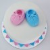 Baby Shower Cake - Baby Booties Cake (D, V)